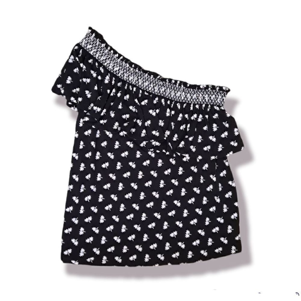 Cece One Shoulder Top Floral